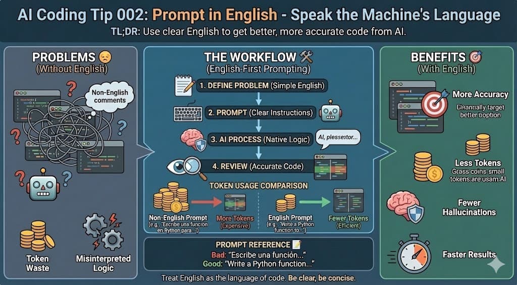 AI Coding Tip 002 - Prompt in English