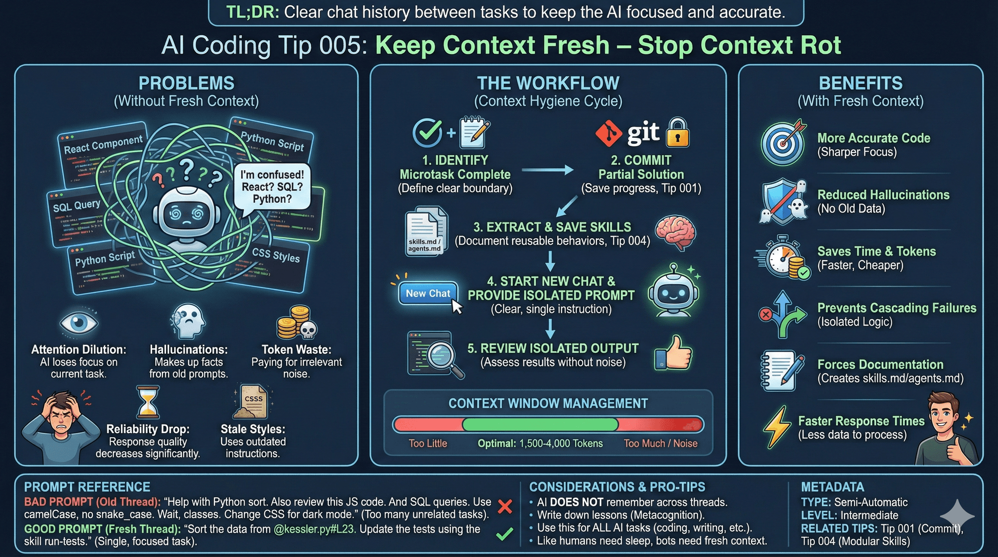 AI Coding Tip 005 - Keep Context Fresh