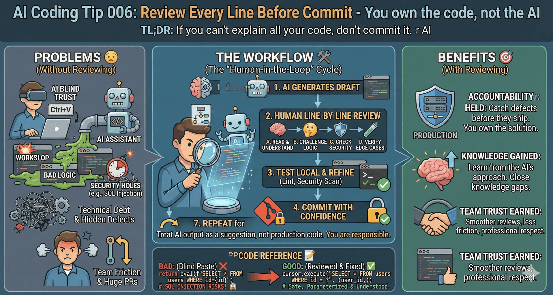 AI Coding Tip 006 - Review Every Line Before Commit