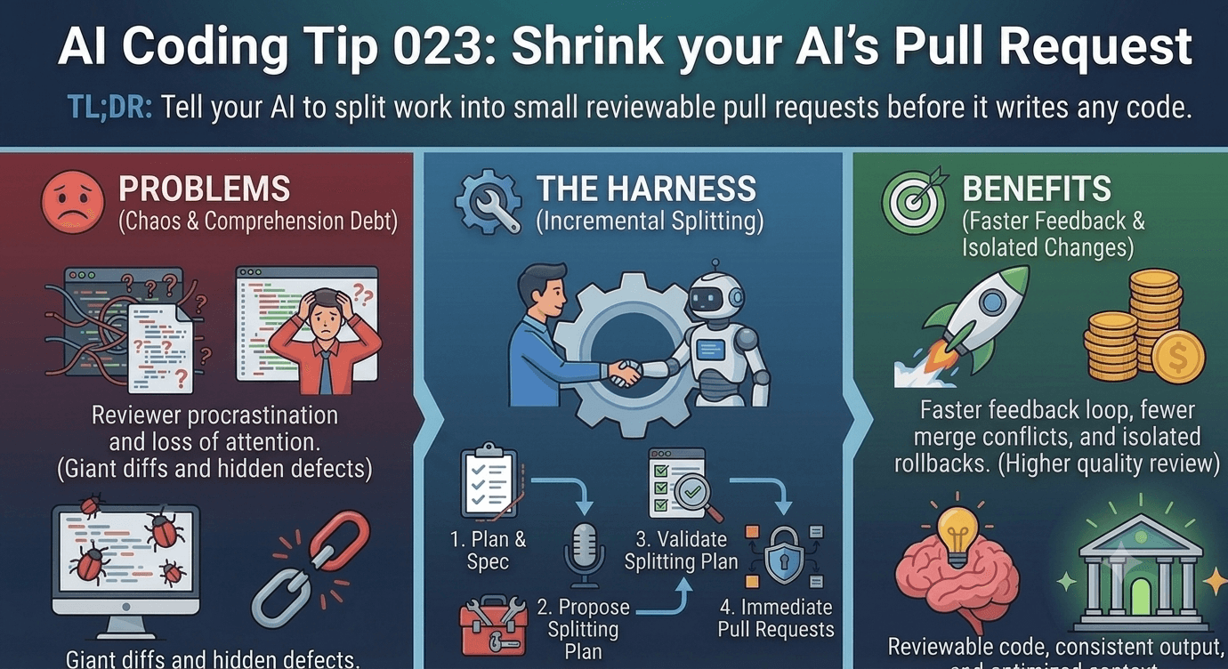 AI Coding Tip 023 - Shrink your AI's Pull Request